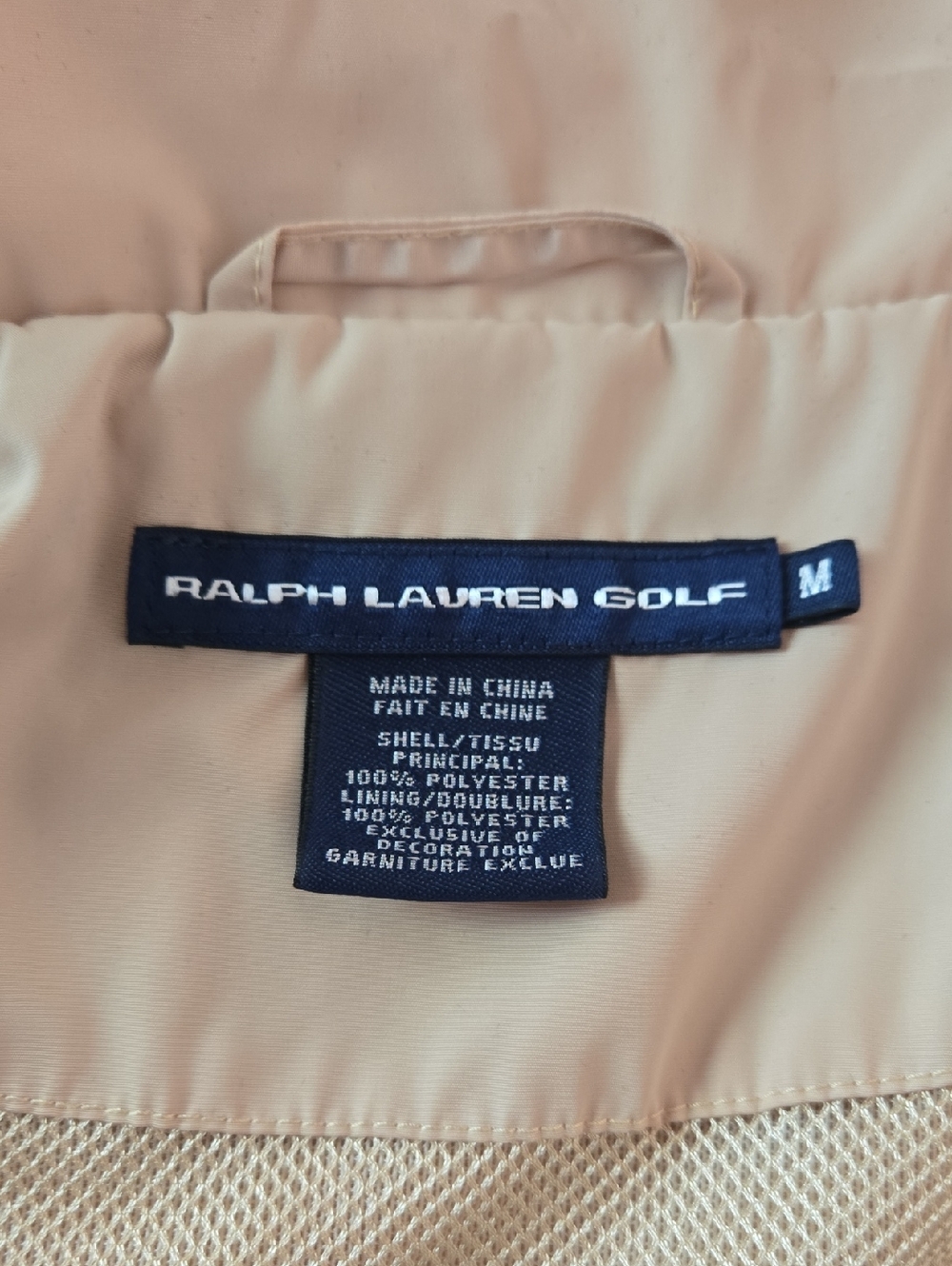 Ralph Lauren Golf Cream Windbreaker Adjustable Waist Preppy Sport M - Picture 7 of 7